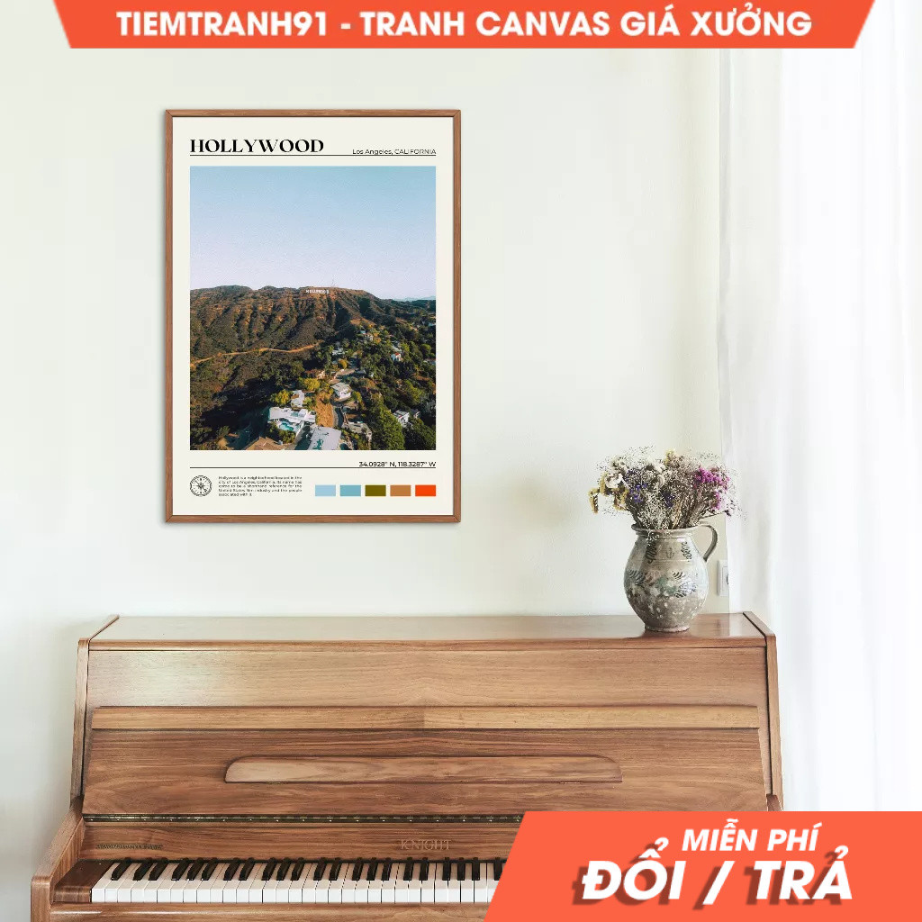 Tranh treo tường, Oil Paint, Hollywood Wall Art, Hollywood Poster, Hollywood Photo, Los Angeles, Cal