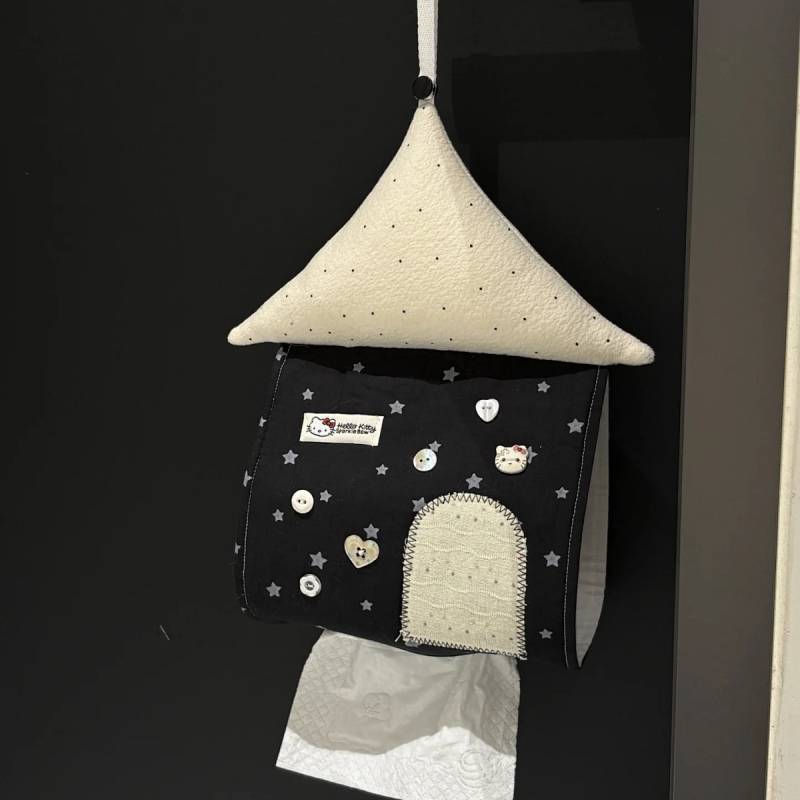 Hanging Tissue Buggy Bag Tissue Box Cute Hanging House Paper Bag Creative Car Living Room GDUn