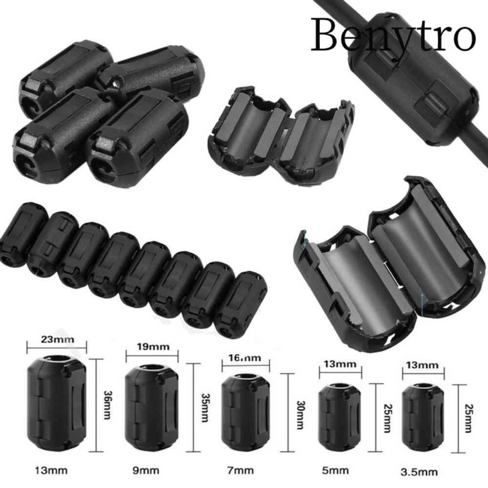 BENYTRO Choke Coil EMI RFI Tiếng ồn, Kẹp hạt Ferrite lõi vòng màu đen loại Snap, Kẹp lọc chống nhiễu