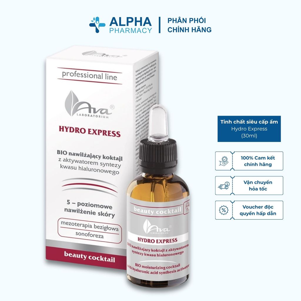 Tinh Chất Siêu Cấp Ẩm Phục Hồi Da Yếu Sau Peel & Laser Ava Laboratorium Hydro Express Serum - 30ml