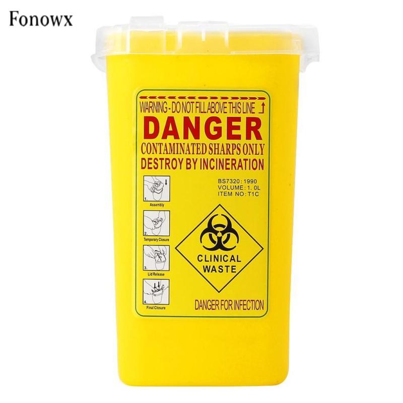 1 Quart Nhựa Sắc Nét Hộp Đựng Biohazard Xử Lý Thùng Rác Màu Vàng