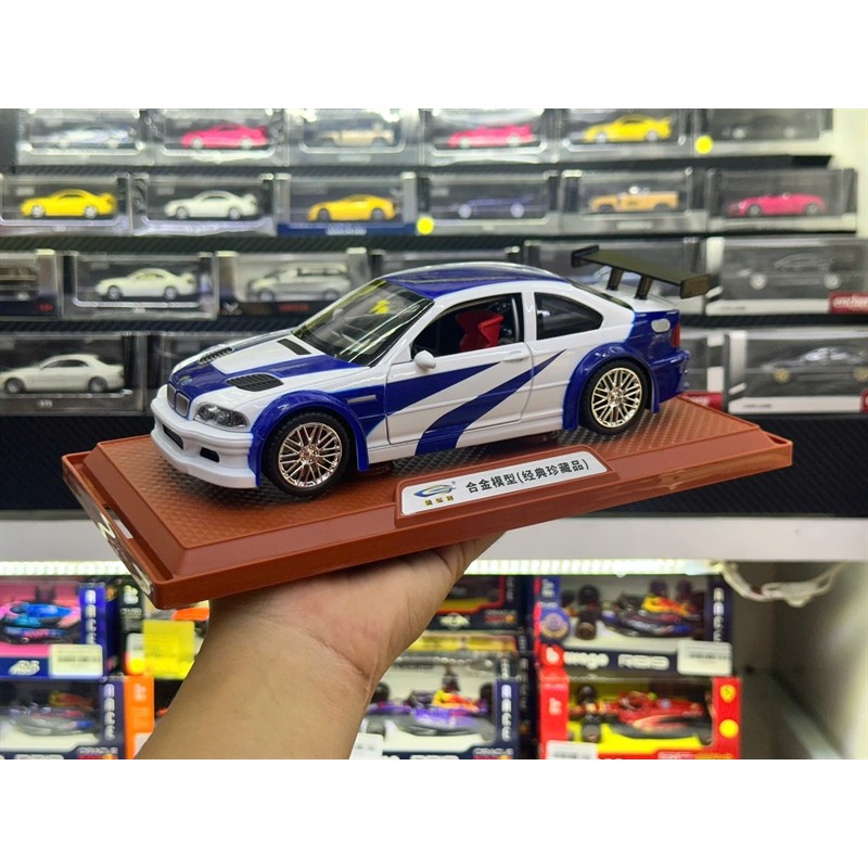 Mô hình xe BMW M3 GTR E46 full open - có đèn - âm thanh tỉ lệ 1:24 JCJ24452 Alloy Model OT24128