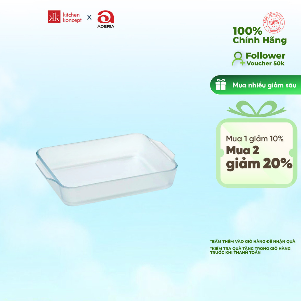 Khay nướng bánh hình chữ nhật Aderia - Cera Bake - 1.8L