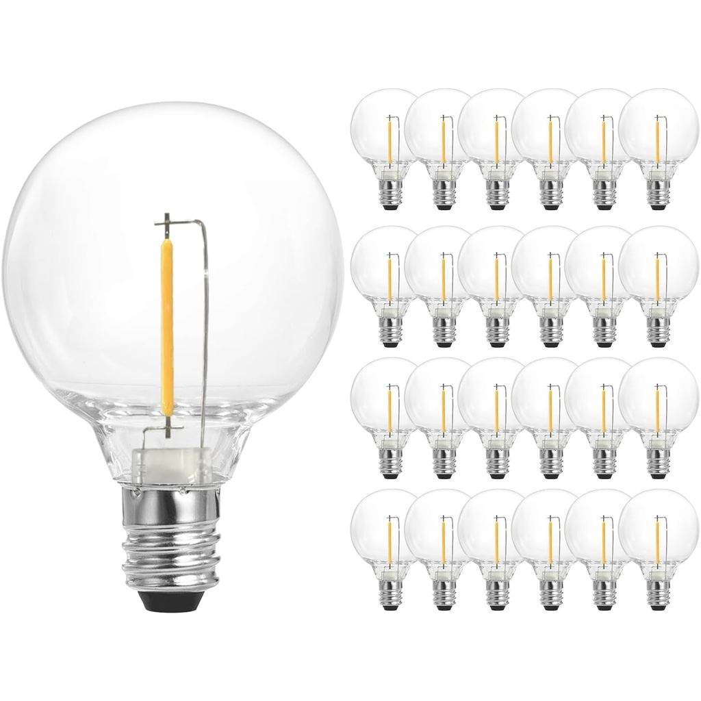 Bóng đèn LED SUNTHIN 25 gói G40 1W, đế E12, tương đương sợi đốt 5W, ánh sáng ấm 2700K, thay thế đèn 