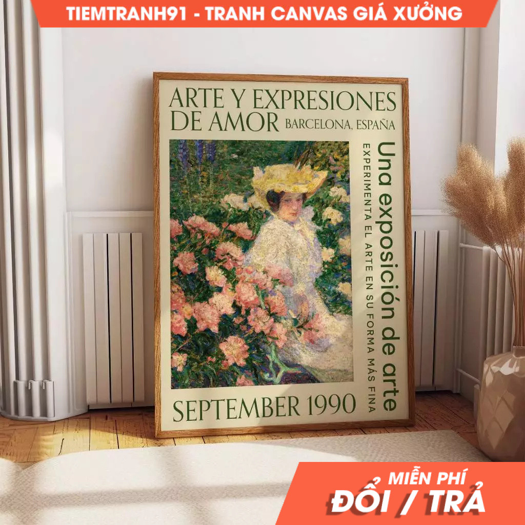 Tranh treo tường, Classic Art Exhibit Wall Decor - 1990 Barcelona, Spain Love Expressions Exhibition