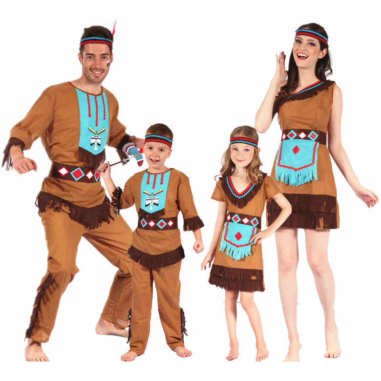 Halloween Savage Performance Trang phục Primal Ấn Độ Quần áo Châu Phi Bộ lạc Savage Hunter Trang phụ