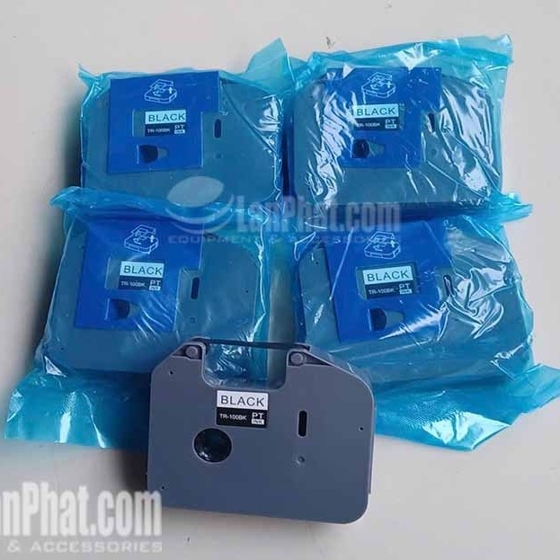 Mực in ống lồng TR-100BK, khổ rộng 12mm, dài 100m, sử dụng cho máy in ống lồng đầu cốt Brother PT-E8