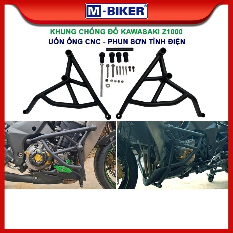 Chống đổ Z1000, Khung chống đổ Z1000, Khung chống đổ đa điểm bảo vệ thân xe, bảo vệ lốc máy Kawasaki