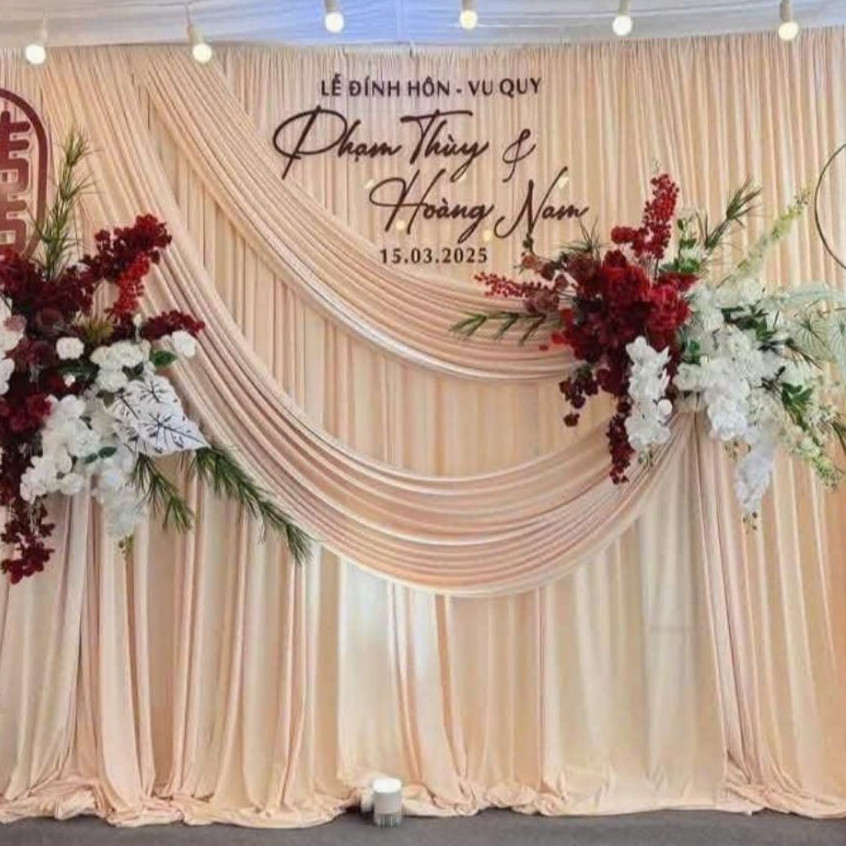 Phông Nền Chụp Ảnh Vải Thun Rộng 1m5 Màu Nu Trang Trí  Đám Cưới, Backdrop Sinh Nhật, Party Siêu Đẹp