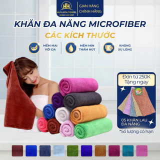 Khăn Microfiber Đa Năng Nhiều Kích Thước – Khăn Lau, Khăn Mặt, Khăn Gội, Khăn Tắm Mềm Mịn Thấm Hút Tốt