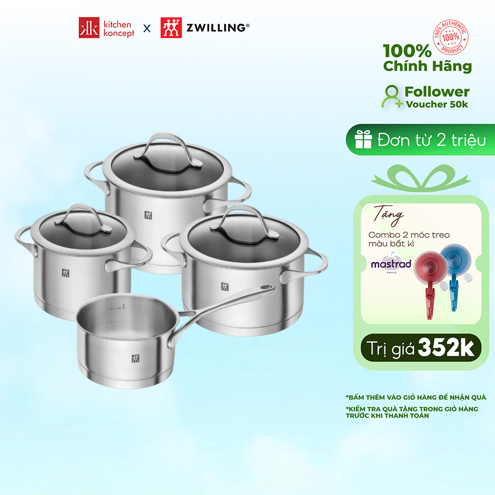 ZWILLING - Bộ Nồi Essence 4 Món (1.5L, 2L, 3L, 3.5L)