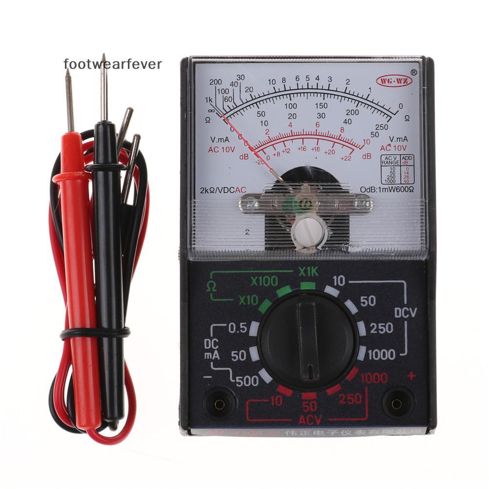 Giày dép] DC / AC 1000V Vôn kế 250mA Ampe kế 1K Đồng hồ đo điện trở Analog Đồng hồ vạn năng Mới