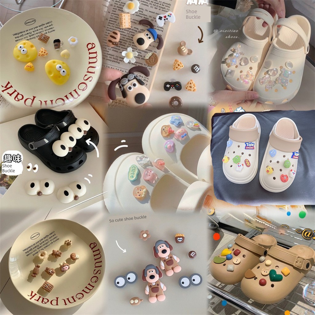 charm dép crocs chảm dép crocs charm gắn dép crocs Xiaohongshu Lỗ Giày Phụ Kiện Dễ Thương Khóa Giày 