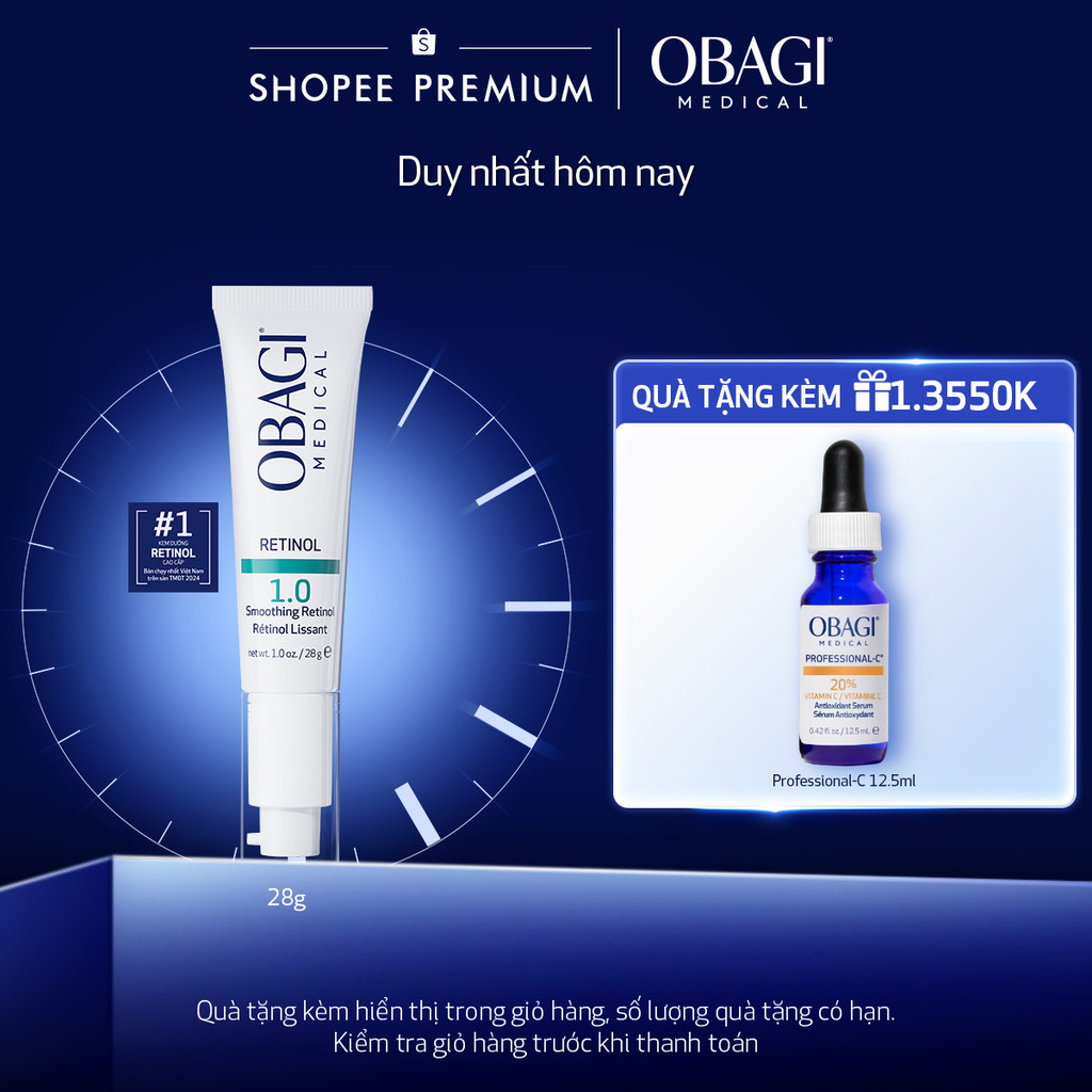 [VOUCHER SVIP 20%] Kem Chống Lão Hóa & Tái Tạo Da Obagi Retinol 1.0 28g