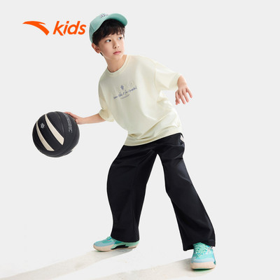Anta Kids Áo Thun Thể Thao Bé Trai áo thể thao bóng rổ từ 10-14 Tuổi KAI 3526B1118