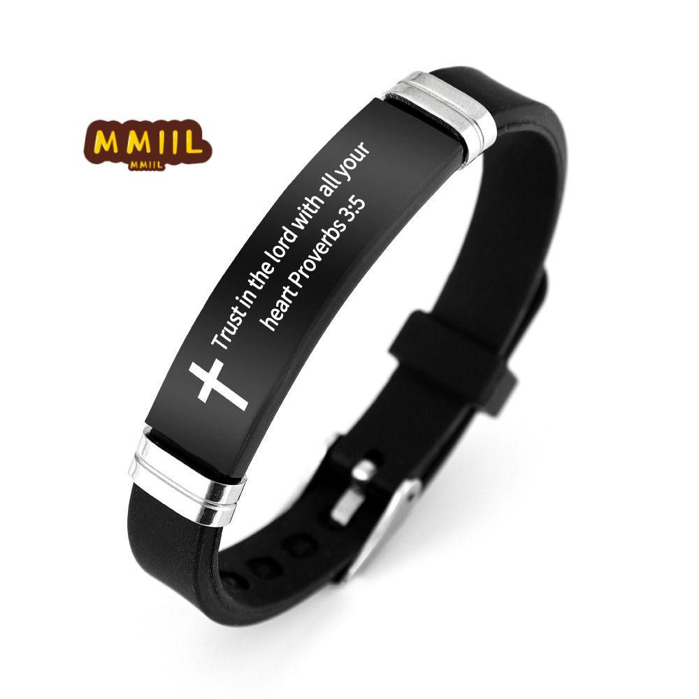 HIFUN Truyền Cảm HIFUN Vòng Tay Trích Dẫn, Chất Liệu Silicon Thiết Kế Chữ Thập Vòng Tay Tình Bạn Gia