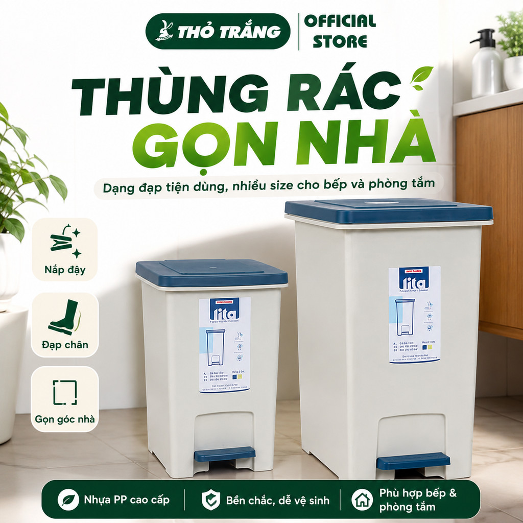 Thùng rác đạp Nhật nhỏ, lớn (GIAO MÀU NGẪU NHIÊN)