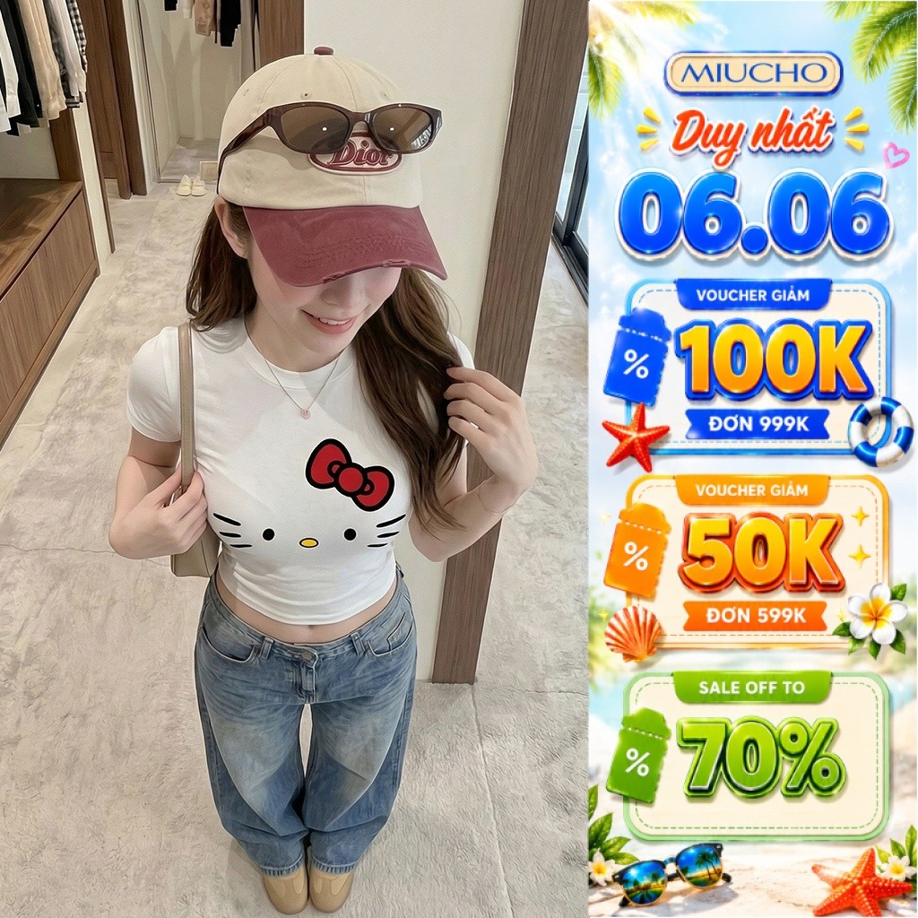 Áo baby tee nữ ôm body hack dáng kittie đáng yêu BST Beezy | BigBuy360 - bigbuy360.vn