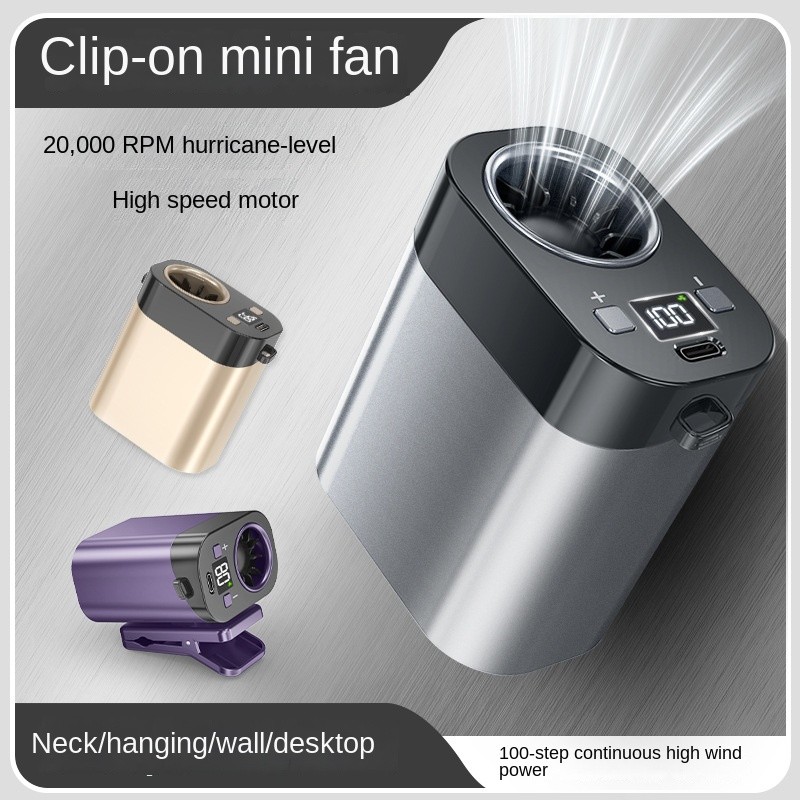 High Speed Wrist Hanging Fan Hanging Neck Portable Clip Fan Desktop Multifunctional Stroller Little 