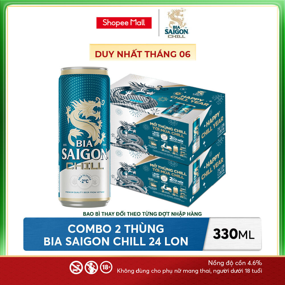 Combo 2 thùng 24 Bia Saigon Chill 330ml