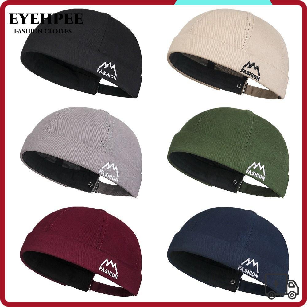 EYEHPEE Beanie Street Hat, Hip Hop Chữ Thêu Không Vành Docker Cap, Thời Trang Cotton Màu Trơn Có Thể