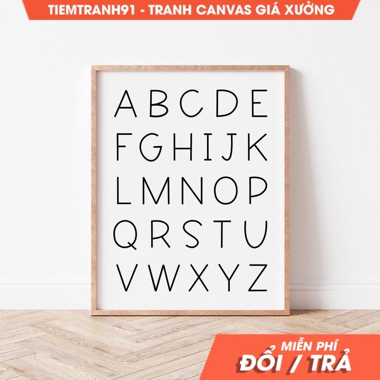 Tranh treo tường ABC Alphabet Poster  Minimalist Alphabet Art  Alphabet Kids Room & Nursery Decor  S