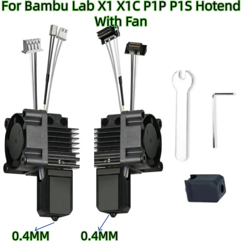 HB Cho Bambu Lab X1 X1C P1P P1S Hotend Có Quạt V2.0 Đầu In Hoàn Chỉnh Hotend Nâng Cấp Đầu Nóng P1s P