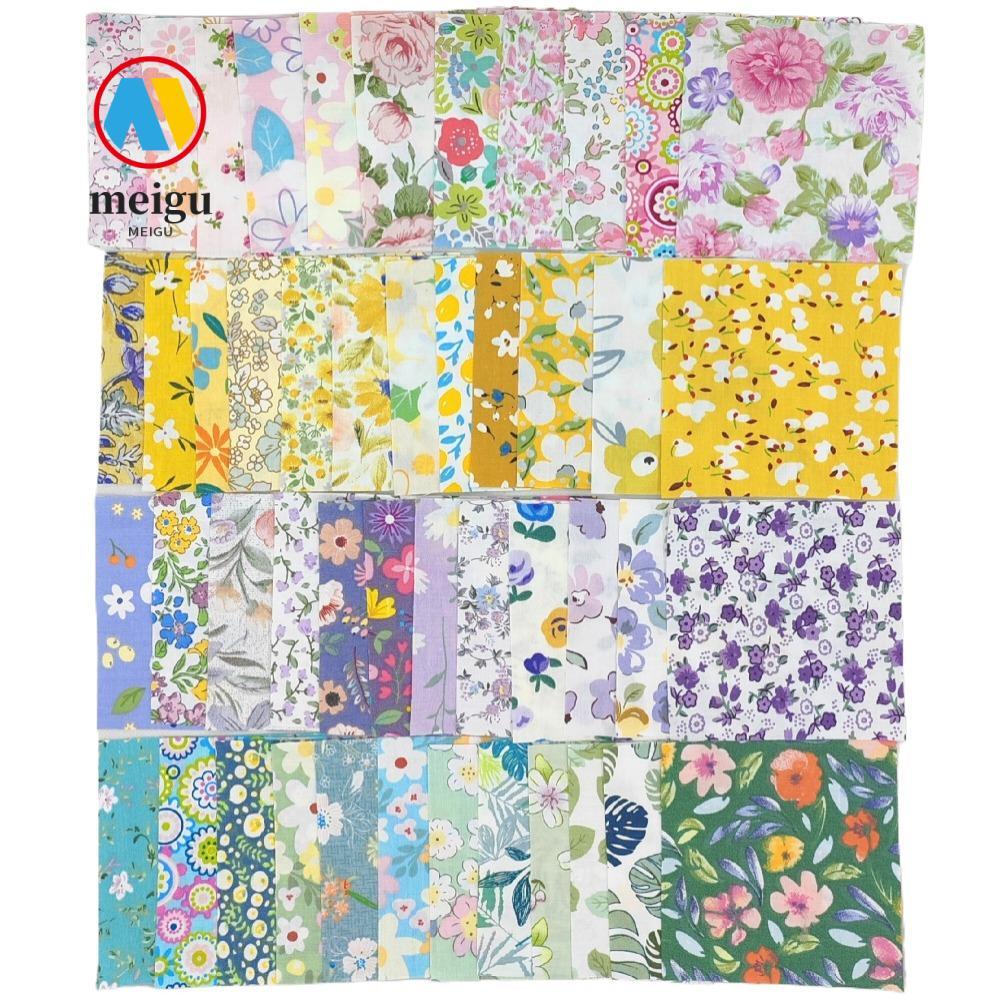 MEIGU 50 Chiếc DIY Chắp Vá Vải, 10 * 10cm Twill Cotton Baijia Quilt Vải, Phong Cách Nhật Bản Dập Nón