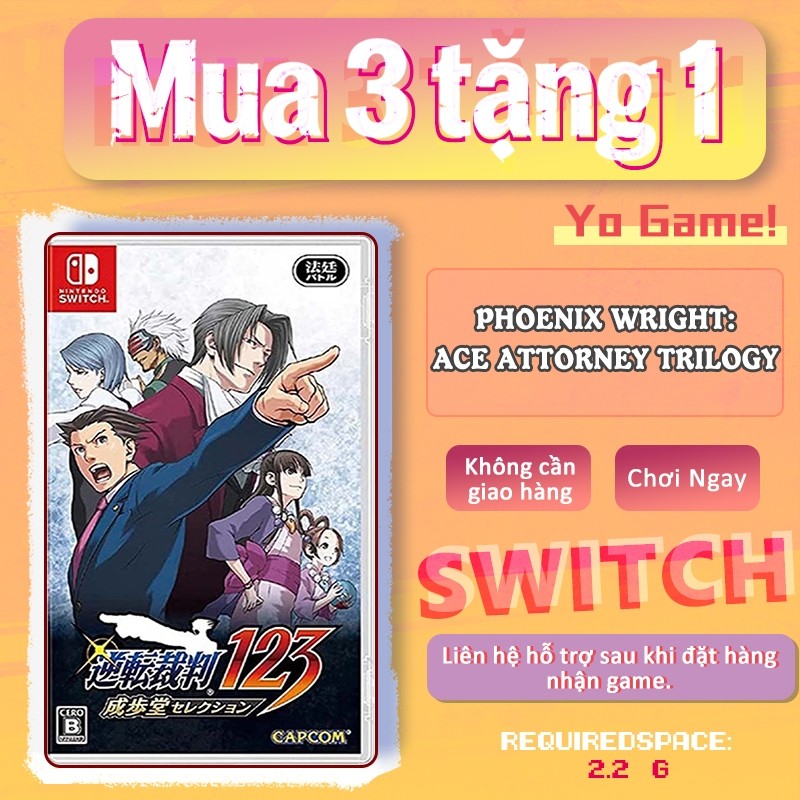 Phoenix Wright: Ace Attorney Trilogy Nintendo Switch – Mua 3 Tặng 1 Không băng cassette