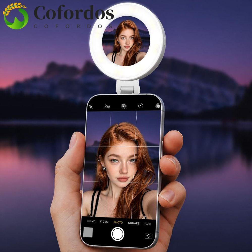 Đèn Selfie COFORDOS, độ sáng có thể điều chỉnh 360° Xoay Fill Light, Điện thoại thông minh 3 chế độ 