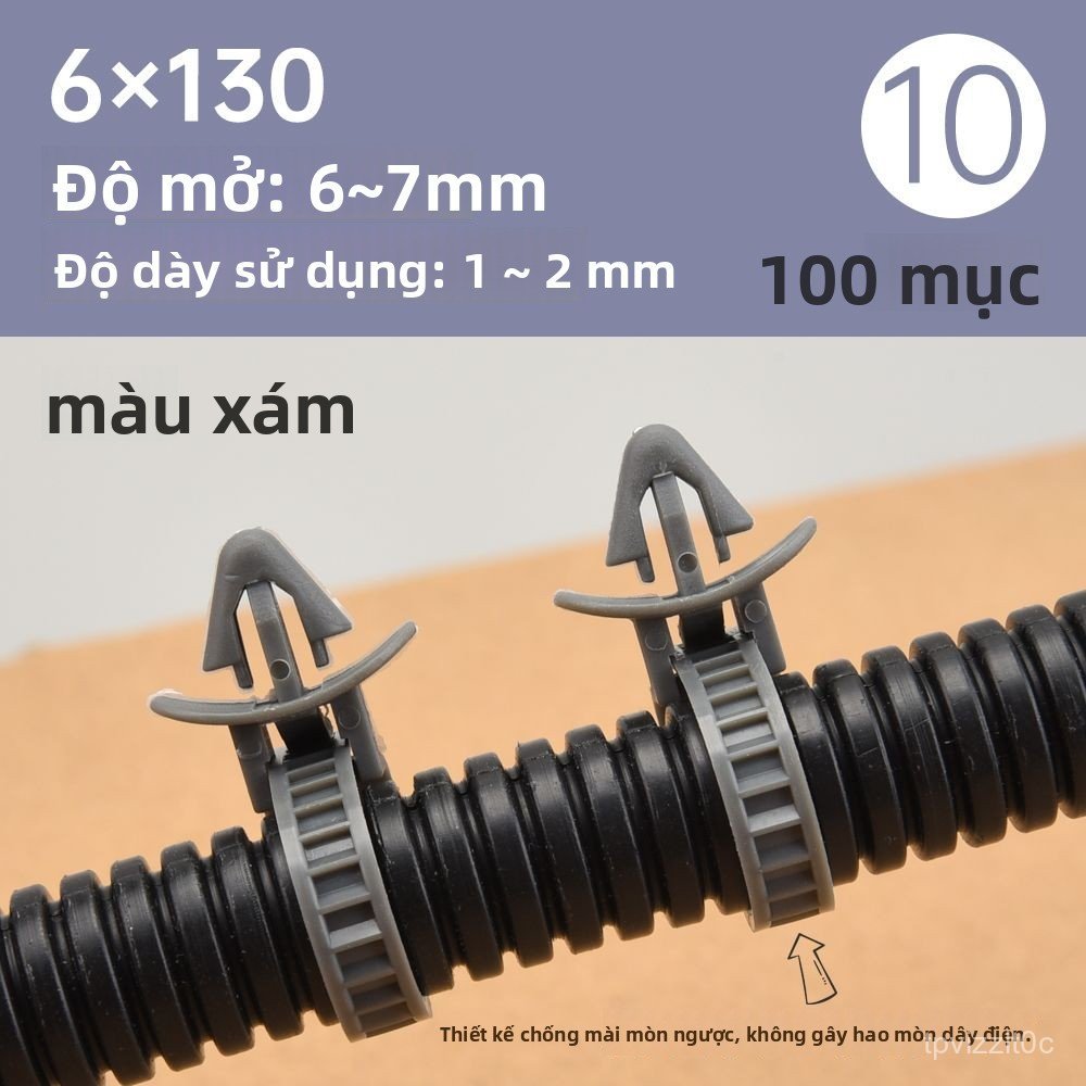 Dây rút nhựa đầu gài chốt máy bay bó dây điện ô tô lỗ 7mm dây thắt nhựa đa năng