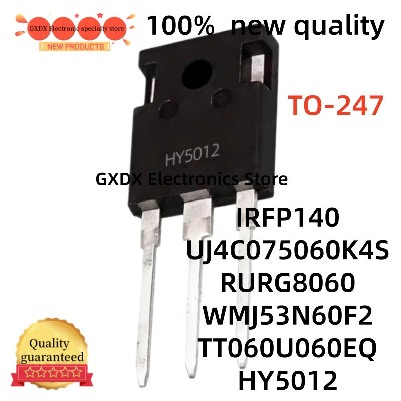 5 CÁI IRFP140 UJ4C075060K4S RURG8060 HY5012 WFJ53N60F2 TT060U060EQ HY5012W TO-247 Hiệu Ứng Trường Tr