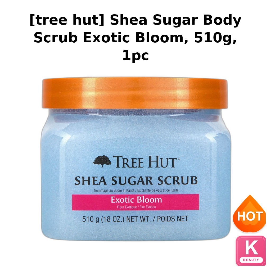 [túp lều cây] Shea Sugar Body Scrub Exotic Bloom, 510g, 1 cái / Tẩy tế bào chết toàn thân Hàn Quốc /