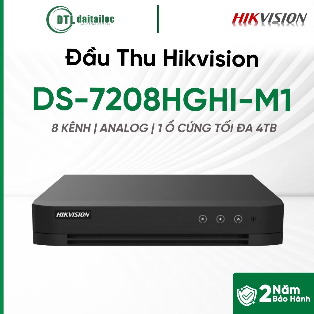 Đầu Thu Hikvision DS-7208HGHI-M1 (8 KÊNH/ANALOG/1 Ổ CỨNG TỐI ĐA 4TB) | Chính hãng | Bảo hành 24 thán