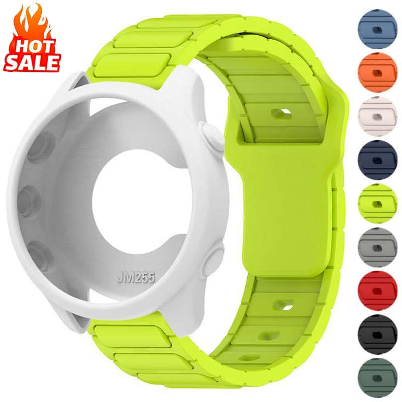 2in1 Dây Đeo Silicon + Ốp Lưng Cho Garmin Forerunner 265 255 Dây Bảo Vệ Ốp Lưng Cho Forerunner 255 D