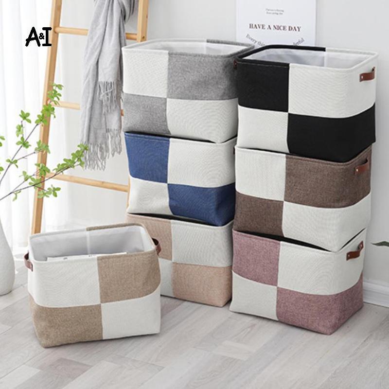 AI Gấp Vải Lanh Giỏ Chứa Đồ 40x30x30CM Nhà Tổ Chức Hộp Đựng Quần Áo Tủ Kệ Giải Pháp VN