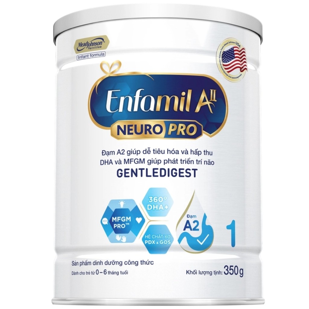 [MALL] Enfamil A2 NeuroPro 1 - Sữa bột 350g cho trẻ 0-6 tháng, hỗ trợ tiêu hóa