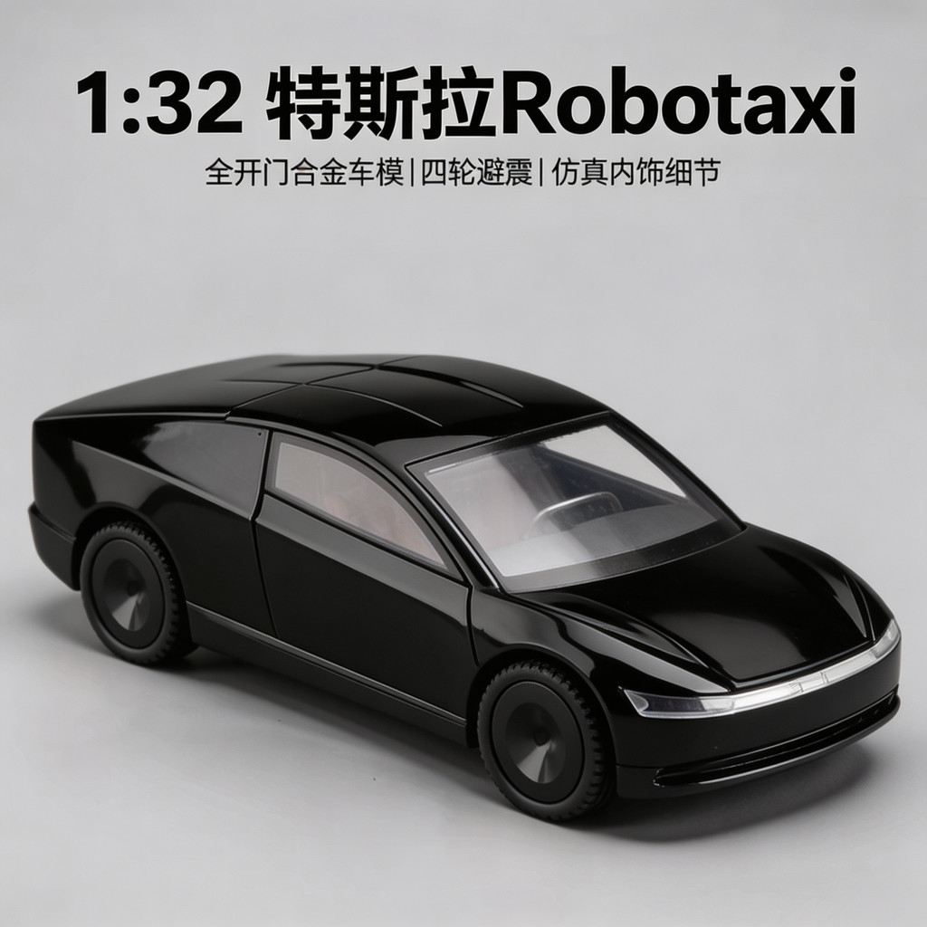 Hàng sẵn có Giảm giá 1: 32 Tesla Robotaxi Mô hình ô tô model3 Hợp kim Tesla Đồ chơi ô tô X Kéo lại Đ