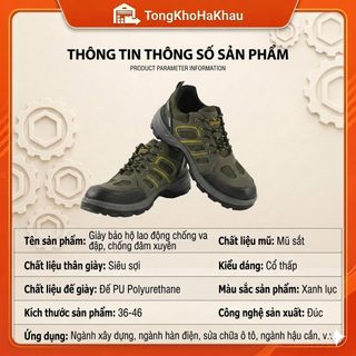 [Hàng Có sẵn] Giày Bảo Hộ Mũi Thép Chống Va Đập /Đế Chống Đinh / Cách Điện/ Chống Trơn Trượt / Siêu Bền