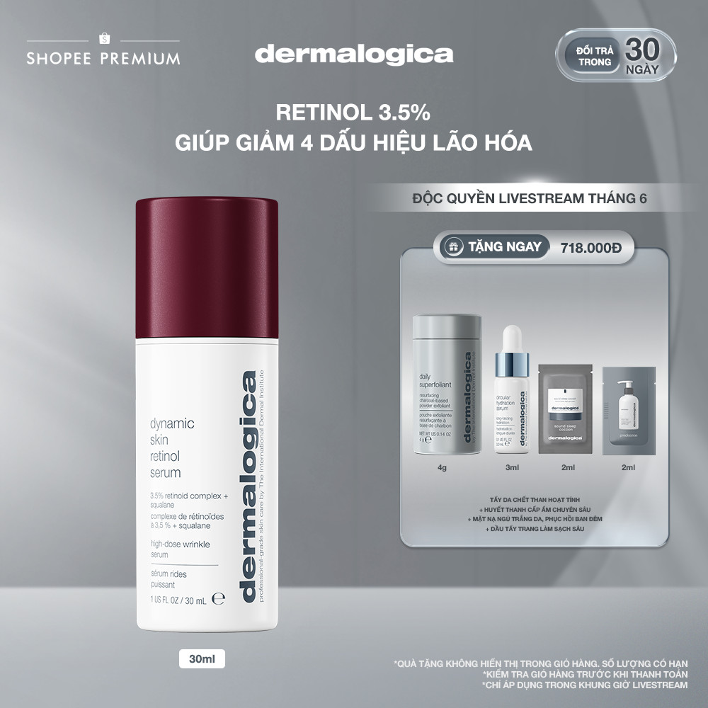 [KOL] Huyết thanh cải thiện lão hoá Retinol 3,5% Dermalogica Dynamic Skin Retinol Serum 30ml
