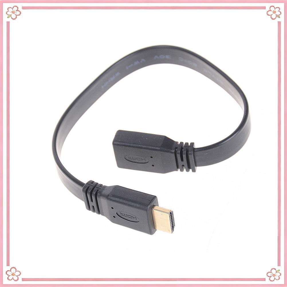 (COD) Cáp nối dài HDMI phẳng ngắn 30cm Chì vàng Nữ đến Nam Cáp cắm
