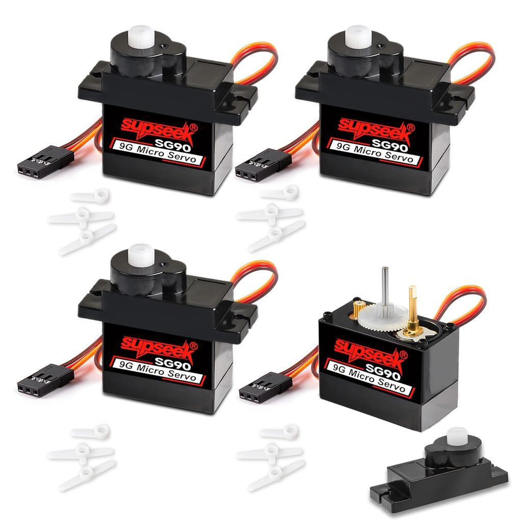 Động cơ Servo siêu nhỏ SG90 9g, Bánh răng & Trục động cơ kim loại, 1,9kg · cm 0,08s / 60° Servo Mini