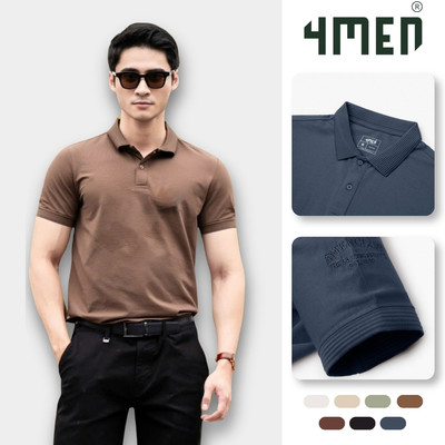 Áo thun polo nam trơn vải modal 4MEN PO138 form slimfit thun cá sấu đẹp cao cấp, mềm mát, ít nhăn, trẻ trung, nhiều màu