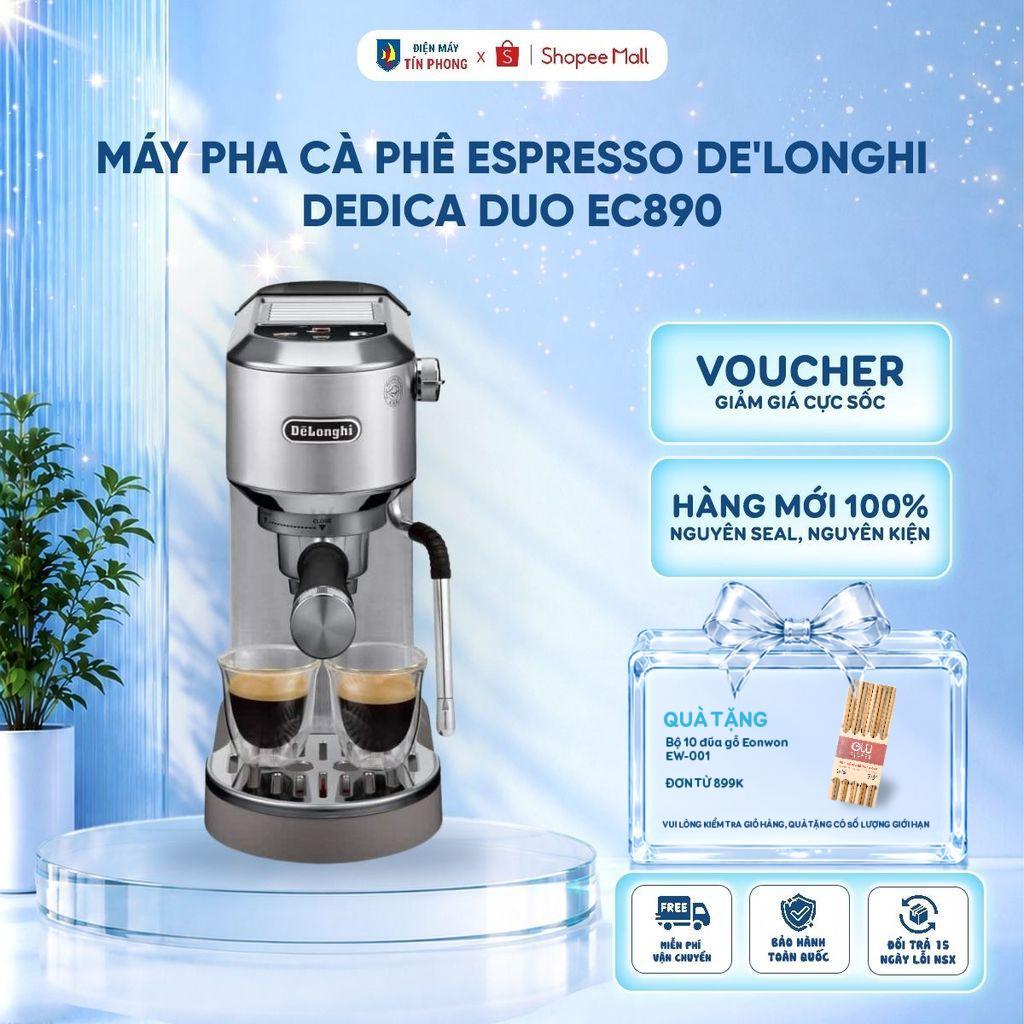 Máy pha cà phê Espresso De'Longhi Dedica Duo EC890 (M/GR/WI) -  Bảo hành chính hãng 12 tháng