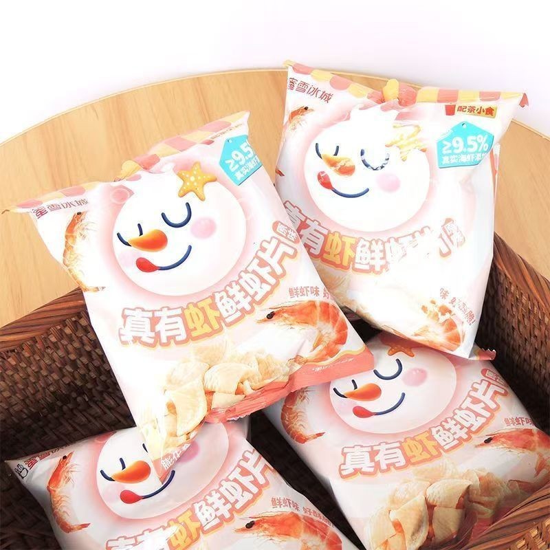 Mixue Ice City Tôm Thật Tôm Tươi Khoai Tây Chiên Hương Vị Nguyên Bản Mở Túi Ăn Liền Ăn Nhẹ Đồ Ăn Nhẹ