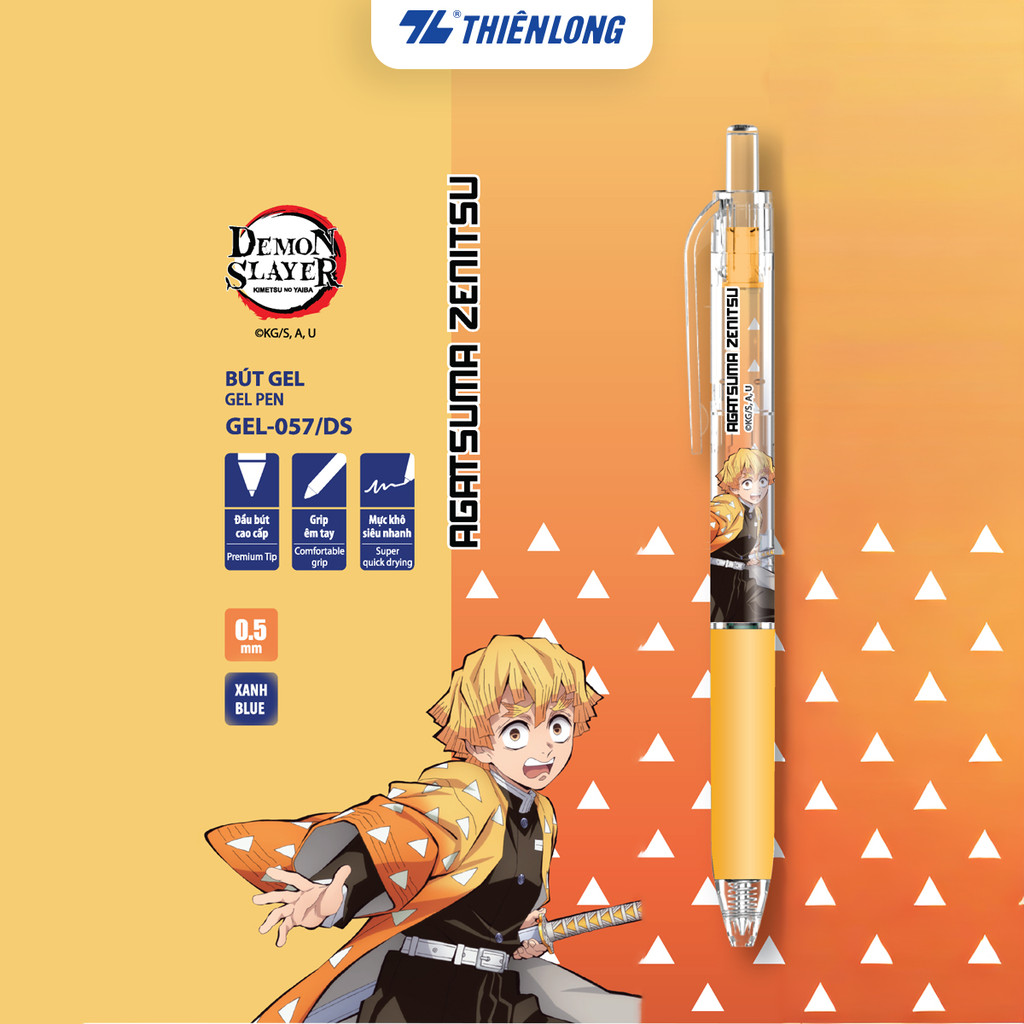 Combo 5/10 Bút gel Quick Dry Thiên Long Gel-033/DS Phiên bản đặc biệt Demon Slayer - Mực khô siêu nh