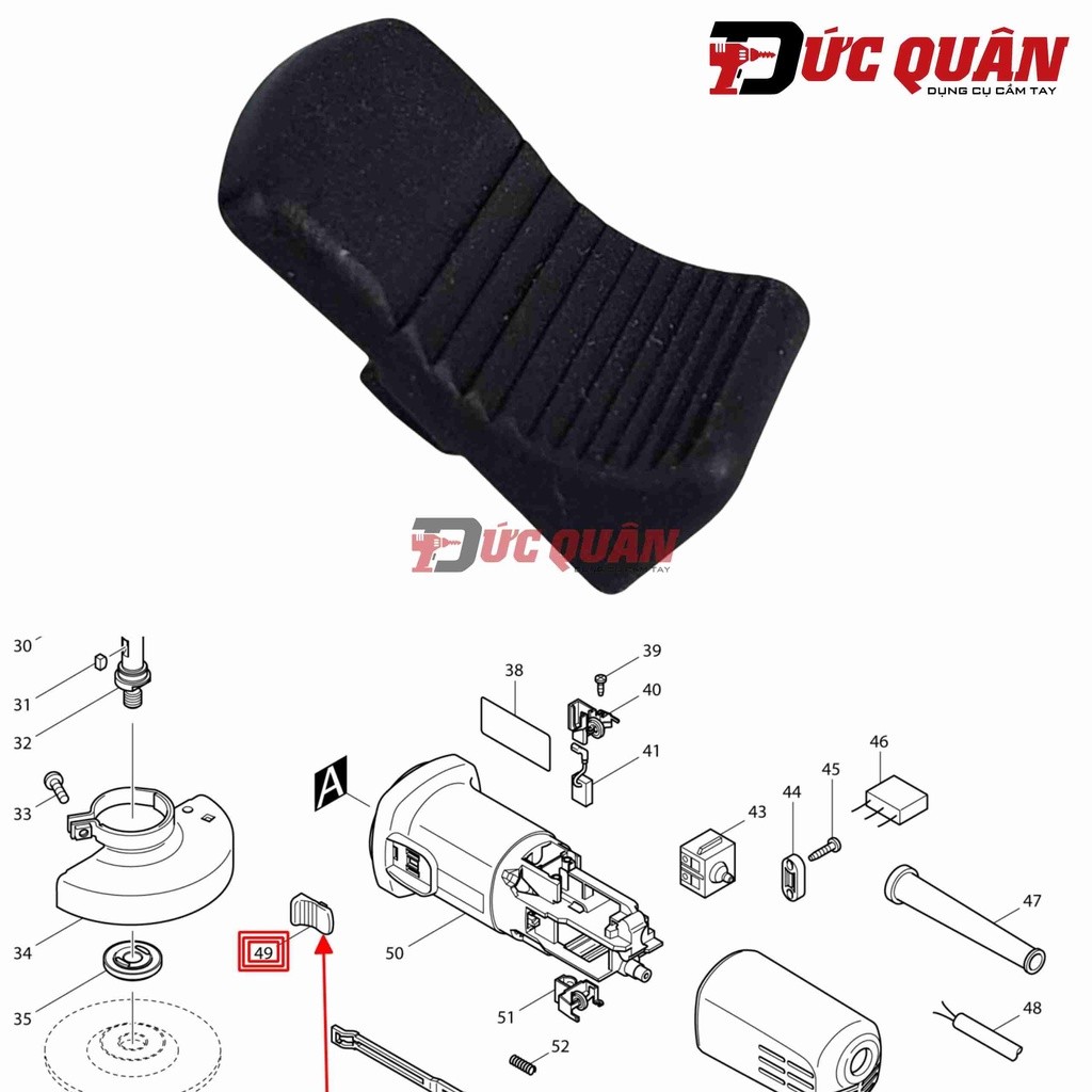 (Mới) Nút công tắc máy 9553NB/ GA4030/ 9553HN/ MT964/ 9558 Makita 419566-3 - Dụng cụ Đức Quân
