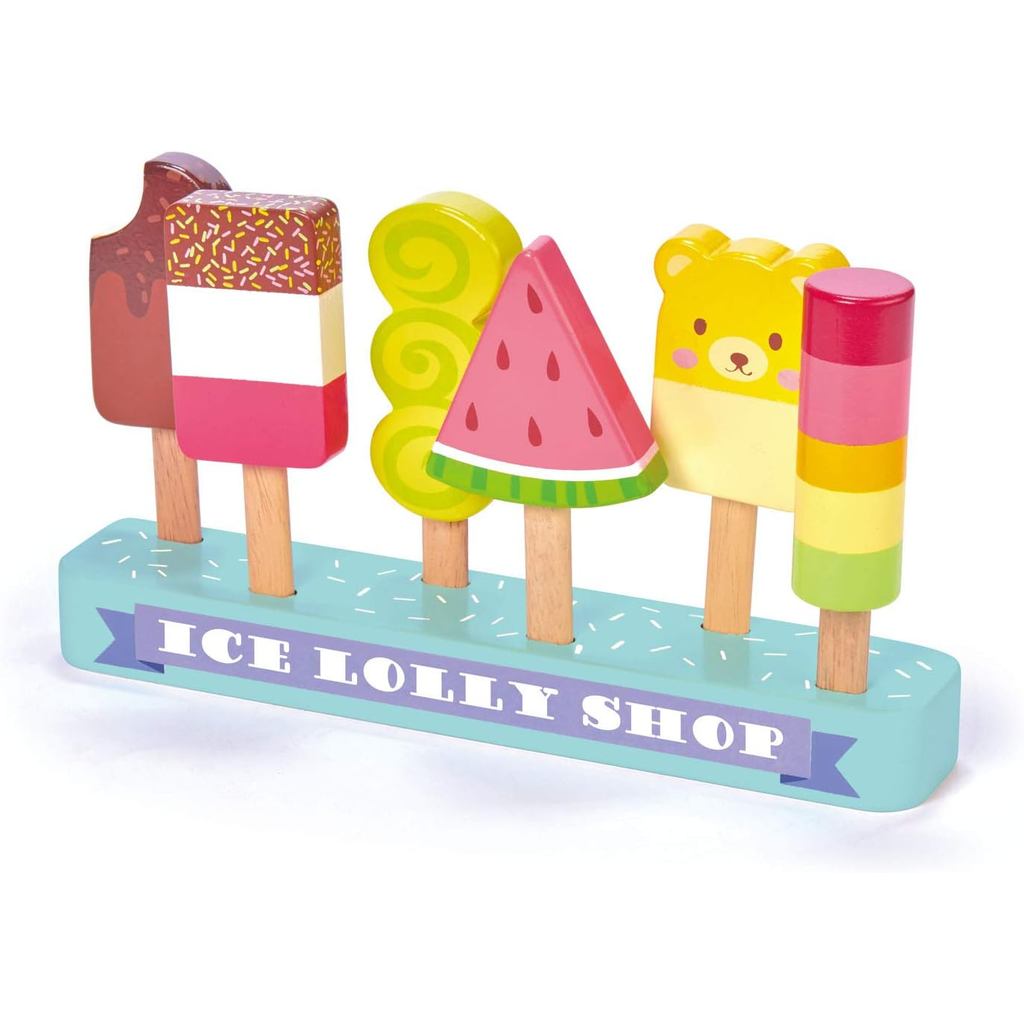 Đồ chơi lá dịu dàng - Ice Lolly Shop - 13 miếng Đồ chơi chơi giả vờ với 6 thanh kem Popsicles bằng g