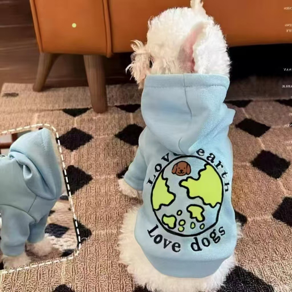 Quần áo thú cưng cho mùa thu đông, áo hoodie cho chó và mèo nhỏ, thiết kế tương tự như Pet Planet