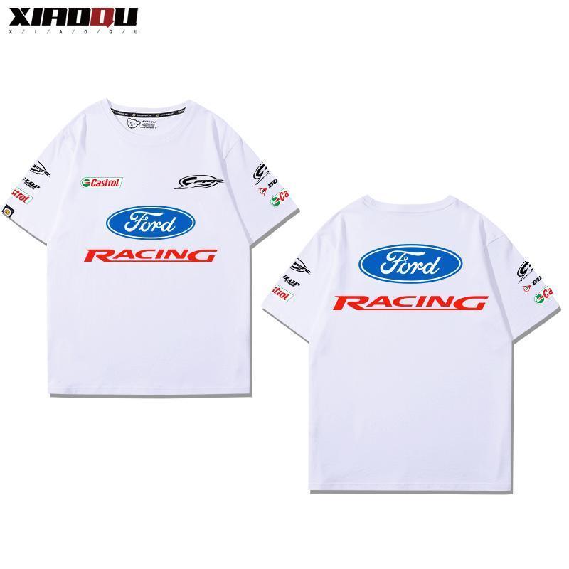 Mùa hè thoáng khí Ford Car Racing Suit Pure Cotton All-Match Áo thun thông thường